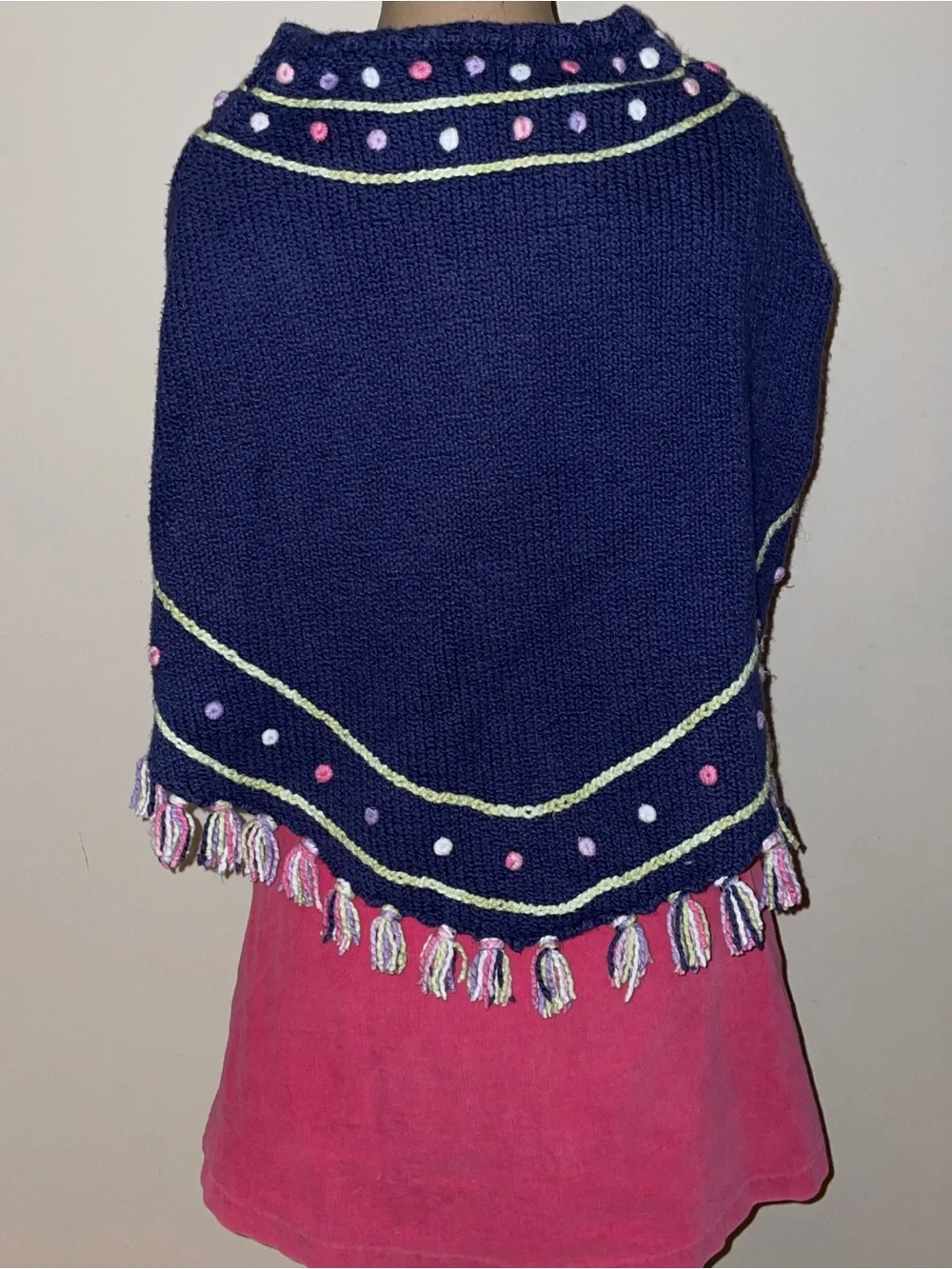 Talbots Navy Poncho &‎ corduroy dress SET -zippered back-retro